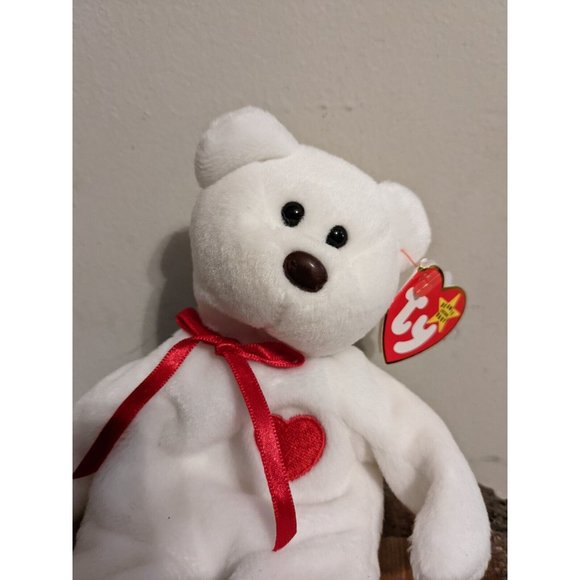 Ty 4058 Valentino Bear Beanie Baby 1993/1994; Errors, PVC, Brown Nose - Picture 3 of 11